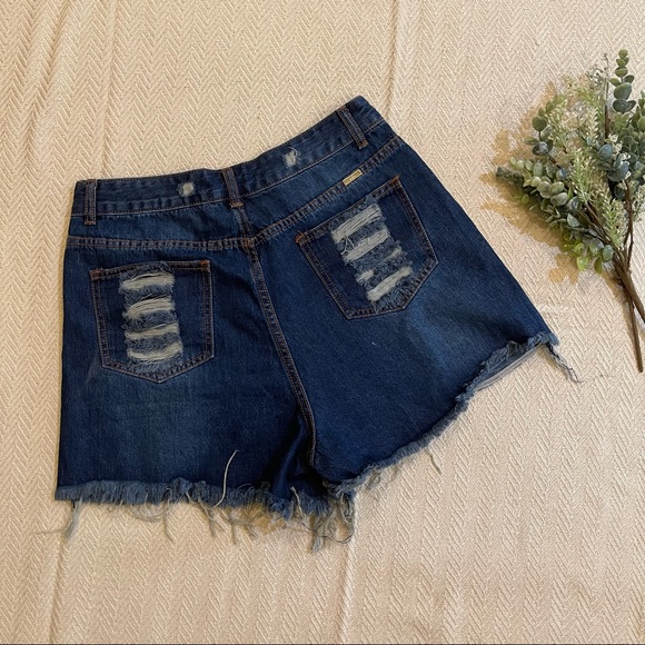 American Flag High Waist Denim Shorts NWT - Picture 4 of 6